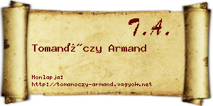 Tomanóczy Armand névjegykártya